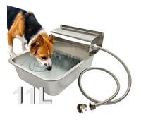 Bogmif Dispensador automático de agua para perros, cuenco de agua de acero inoxidable 304 con válvula flotante de 1/2 pulgada y tubo trenzado, adecuado para razas de perros grandes, cabras, vacas,