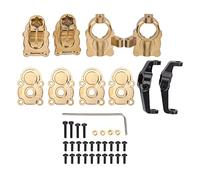 Bognajin RC Steering Cup Upgrade Set, Copper Rear Axle Sleeve Gear Cover Kit for FCX24 1/24 Rock Crawler, Precision - Fit Full - Copper Steering Components with Hex Wrench and Mounting (Oro)