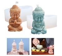 Bogoro 2 PCS Moldes para Velas, 3D Moldes de Silicona para Velas, Vela Molde de Silicona 3D, Molden de Velaa 3D, 3D Molde de Silicona para Vela con Forma de Buda, Moldens para Velae DIY