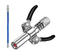 Bogoro Boquilla para Pistola de Engrasar,Engrasador Acodado con Mangueras Flexibles de 30cm,Pistola de Engrase Boquilla,Acoplador de Pistola de Grasa Manual,Kit Adaptador de Pistola de Engrase