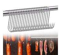 Bogoro Gancho en Forma de s,25 Piezas Ganchos de Carnicero,Ganchos para Carne,Acero Inoxidable Ganchos de carnicero,para Colgar Carne Jamon Embutidos Tocino(3 * 15cm)