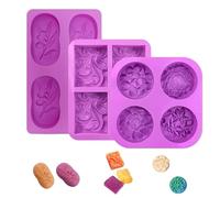 Bogoro moldes para jabones artesanales 3 Piezas Moldes para Jabonesn oldes para Jabones Artesanales Reutilizable Flores Moldes para Jabones para Manualidades Caseras DIY pasteles