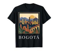 Bogotá Colombia Horizonte Retro Viajes Ciudad Hito Diseño Camiseta
