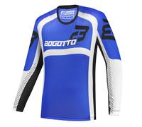 Bogotto Ares-MTN Maillot de motocross, negro/azul/blanco, Talla XXL