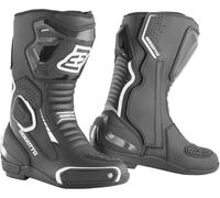 Bogotto Carta Race Botas de moto perforadas para damas, Negro/Blanco, Talla 36