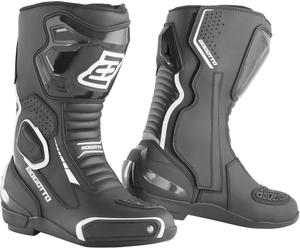 Bogotto Carta Race Botas de moto perforadas para damas, Negro/Blanco, Talla 40