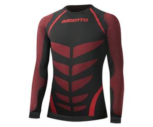 Bogotto Cool+ Camisa funcional de manga larga, negro/rojo, Talla XS/S