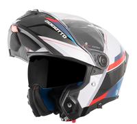 Bogotto FF404 Ezion Casco abatible, Negro/Blanco/Rojo/Azul, Talla M