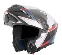 Bogotto FF404 Ezion Casco abatible, negro-blanco-rojo-azul, tamaño S para Mujer