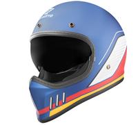 Bogotto FF980 EX-R Casco Caferacer Cross, blanco-rojo-azul, tamaño XS para Mujer