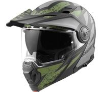 Bogotto FG-102 Safari Casco de enduro de fibra de vidrio, negro-gris-verde, tamaño 2XL para Hombres