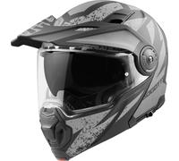 Bogotto FG-102 Safari Casco abatible de fibra de vidrio para enduro, negro mate/gris, Talla L