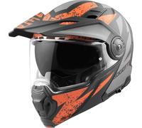 Bogotto FG-102 Safari Casco da Enduro in Fibra di vetro, Nero Opaco/Grigio/Arancione, M
