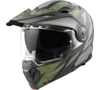 Bogotto FG-102 Safari Casco da Enduro in Fibra di vetro, Nero Opaco/Grigio/Verde, L