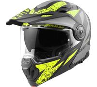 Bogotto FG-102 Safari Casco de enduro de fibra de vidrio, negro-gris-amarillo, tamaño L para Hombres