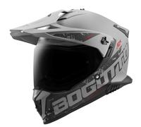 Bogotto FG-601 Duo Casco da Enduro in Fibra di vetro, Grigio Opaco, 3XL