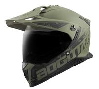 Bogotto FG-601 Duo Casco de enduro de fibra de vidrio, verde mate, Talla M