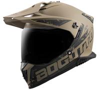 Bogotto FG-601 Duo Casco de enduro de fibra de vidrio, Marrón mate, Talla M