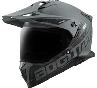 Bogotto FG-601 Duo Casco de enduro de fibra de vidrio, negro-gris, tamaño XL para Hombres