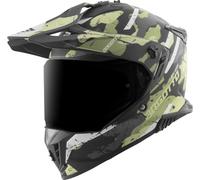 Bogotto FG-601 Sniper Casco de enduro de fibra de vidrio, negro mate/gris/verde, Talla S (55/56)