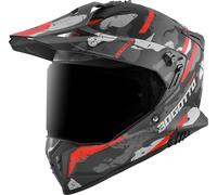 Bogotto FG-601 Sniper Casco de enduro de fibra de vidrio, negro-gris-naranja, tamaño S para Hombres