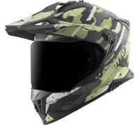 Bogotto FG-601 Sniper Casco de enduro de fibra de vidrio, negro mate/gris/verde, Talla M
