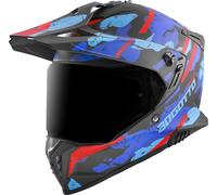 Bogotto FG-601 Sniper Casco de enduro de fibra de vidrio, negro-rojo-azul, tamaño XS para Hombres