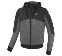 Bogotto Finish-R Sudadera con capucha y cremallera para motocicleta, negro-gris, tamaño 6XL para Hombres