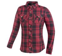 Bogotto Forgewood Camisa de moto para mujer, negro/rojo, Talla M