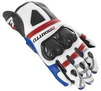 Bogotto Grand Champ Guantes de motocicleta, blanco/rojo/azul, Talla S