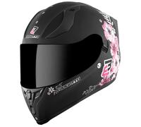 Bogotto H128 Fiori Casco, negro-rosa, tamaño S para Mujer