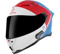 Bogotto H153 BT SPN Bluetooth Casco, blanco-rojo-azul, tamaño S para Hombres