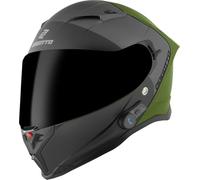 Bogotto H153 BT SPN Bluetooth Casco, negro-verde, tamaño L para Hombres