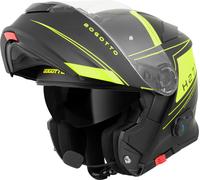 Bogotto H271 BT Taog Bluetooth Casco, negro mate/amarillo, Talla 2XL