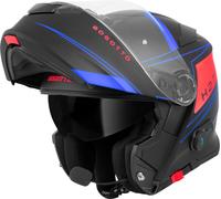 Bogotto H271 BT Taog Bluetooth Casco, negro-rojo-azul, tamaño 2XL para Hombres