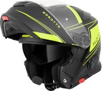 Bogotto H271 BT Taog Bluetooth Casco, Nero Opaco/Giallo, M