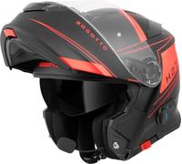 Bogotto H271 Taog Bluetooth Casco, Nero Opaco/Arancione, L