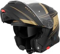 Bogotto H271 Taog Bluetooth Casco, Nero Opaco/Oro, 2XL