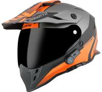 Bogotto H331 BT Tour EVO Bluetooth Casco de enduro, negro mate/gris/naranja, Talla XS