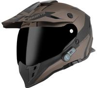 Bogotto H331 BT Tour EVO Bluetooth Casco de enduro, negro mate/marrón, Talla S