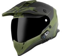 Bogotto H331 BT Tour EVO Bluetooth Casco de enduro, negro mate/verde, Talla S