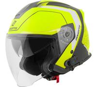 Bogotto H586 BT Illus Casco jet Bluetooth, negro-amarillo, tamaño S para Hombres