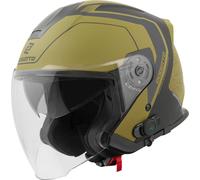 Bogotto H586 BT Illus Casco jet Bluetooth, negro mate/dorado, Talla M