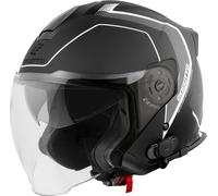 Bogotto H586 BT Illus Casco jet Bluetooth, negro mate/gris, Talla 2XL