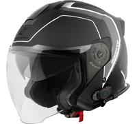 Bogotto H586 BT Illus Casco jet Bluetooth, negro mate/gris, Talla XL