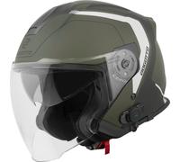 Bogotto H586 BT Illus Casco jet Bluetooth, negro mate/verde, Talla M
