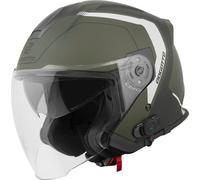 Bogotto H586 BT Illus Casco jet Bluetooth, negro-verde, tamaño S para Hombres