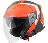 Bogotto H586 BT Illus Casco Jet Bluetooth, Nero Opaco/Arancione, XL