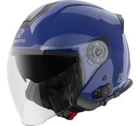 Bogotto H586 BT Solid Bluetooth Casco Jet, azul, tamaño L para Mujer