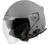 Bogotto H586 BT Solid Bluetooth Casco Jet, Gris claro mate, Talla M (57/58)